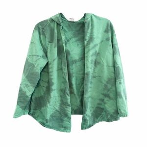 Chico’s Zenergy Green Tie Dye Open Sweatshirt Material Cardigan